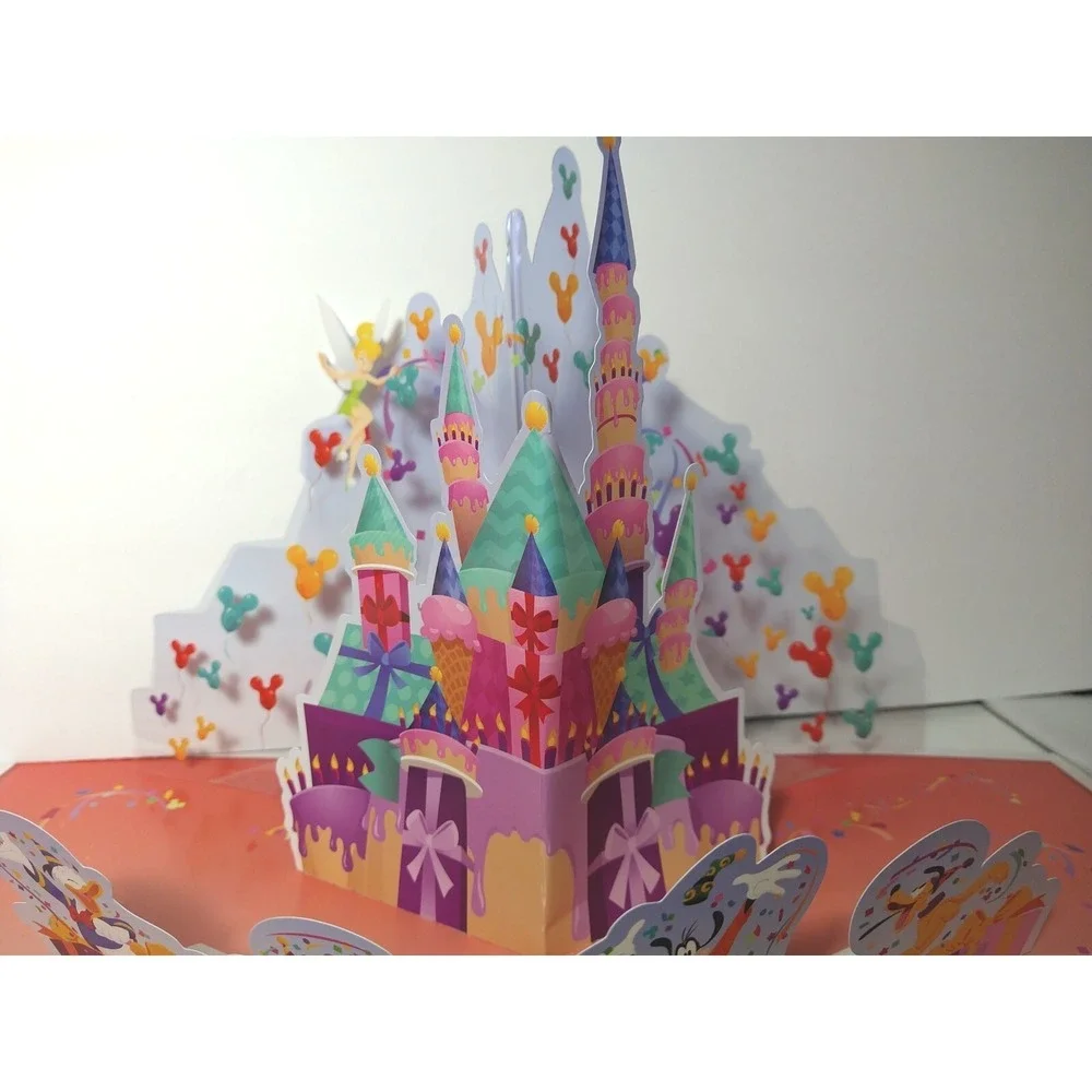 Vintage 3-D Pop Up Card / Decoration-Disney's Tinkerbell Pop Up Castle
